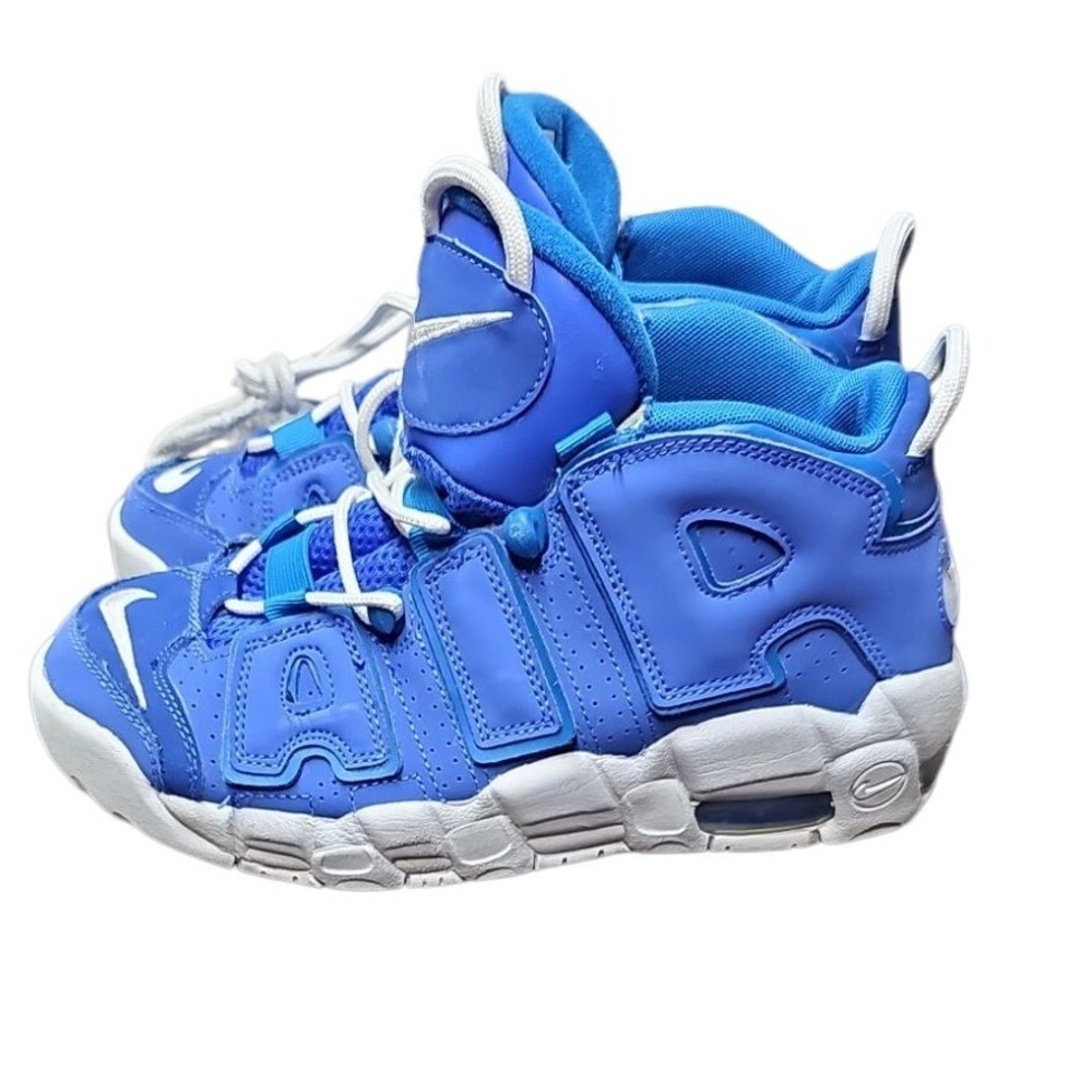 Nike Air More Uptempo Basketball Shoes Blue‎ White Sneakers Youth 6Y/7.5 Women's